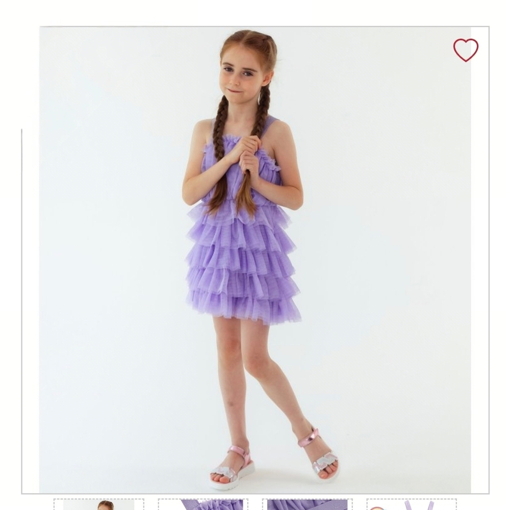 Elegant Lilac Ruffle Kids Dress